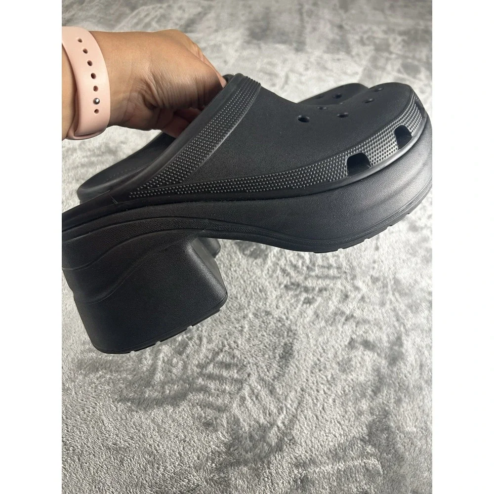 Crocs Siren Clog Black Unisex High Heel Platform Womens 14 Men 12
